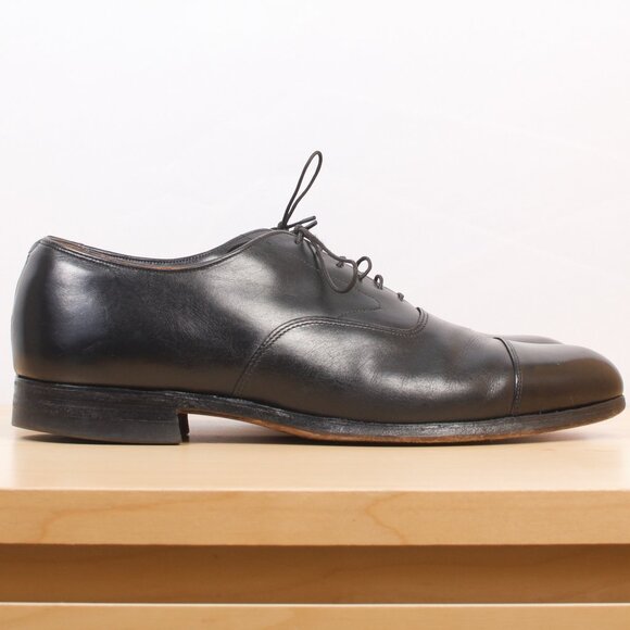 Hartt 11.5 C Black Leather Calfskin Captoe Oxford Shoe - Picture 3 of 9
